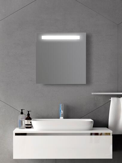 Zrcadlo 60 x 60 cm LED podsvícení pruh LUNA